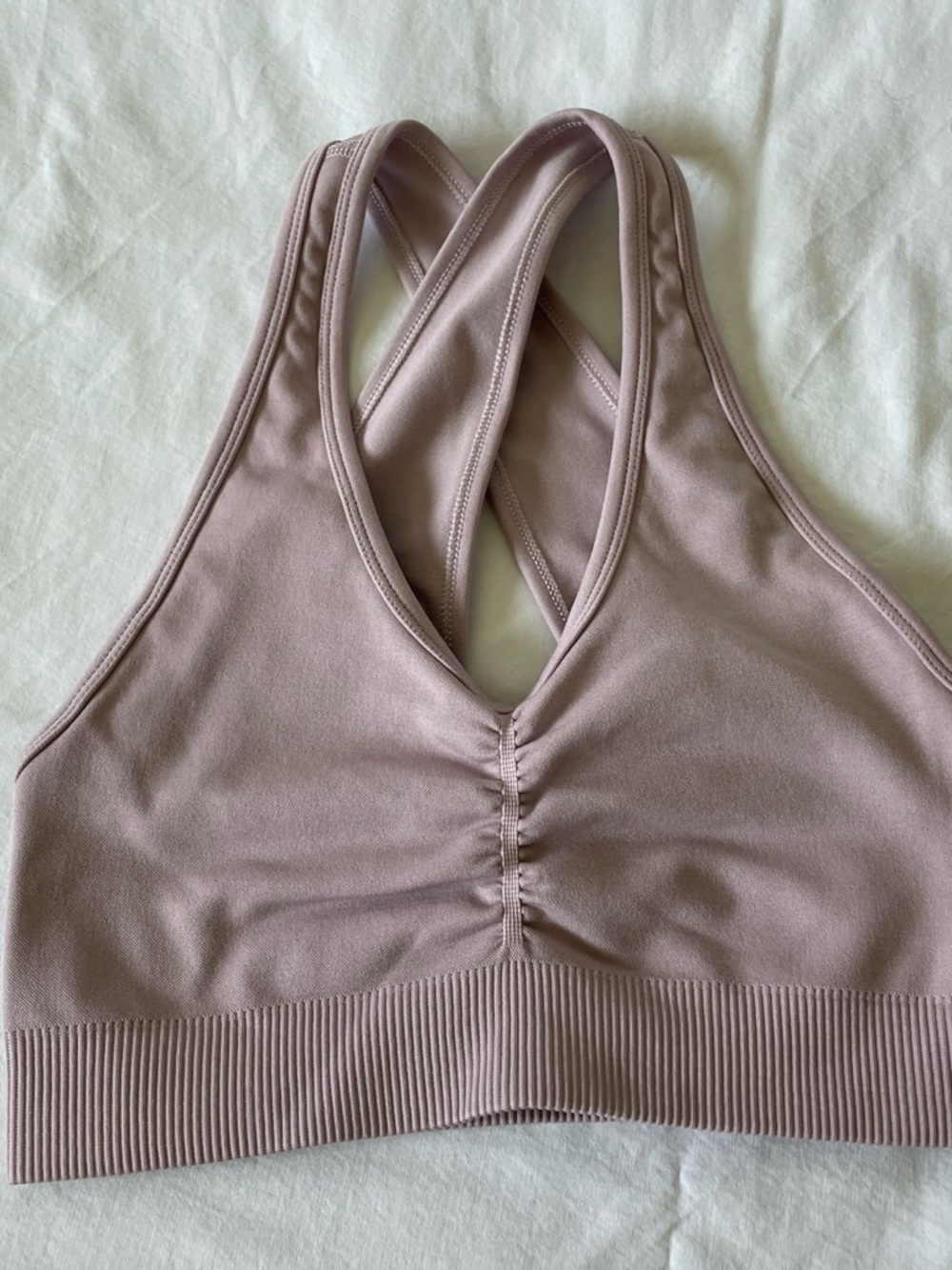 Alphalete Mauve Pink Crisscross Sports Bra